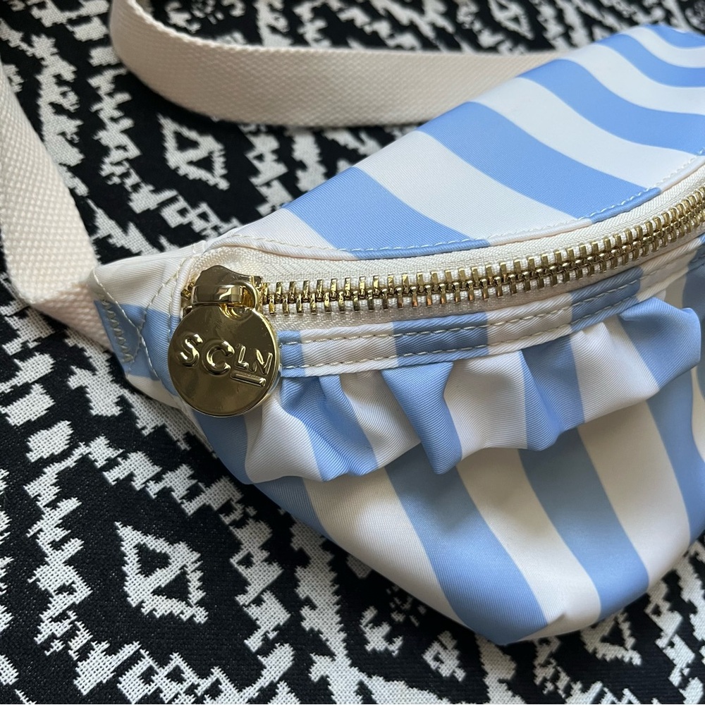 Stoney Clover Lane Pastel Picnic Ruffle Fanny Pack in Hydrangea - Picture 6 of 11